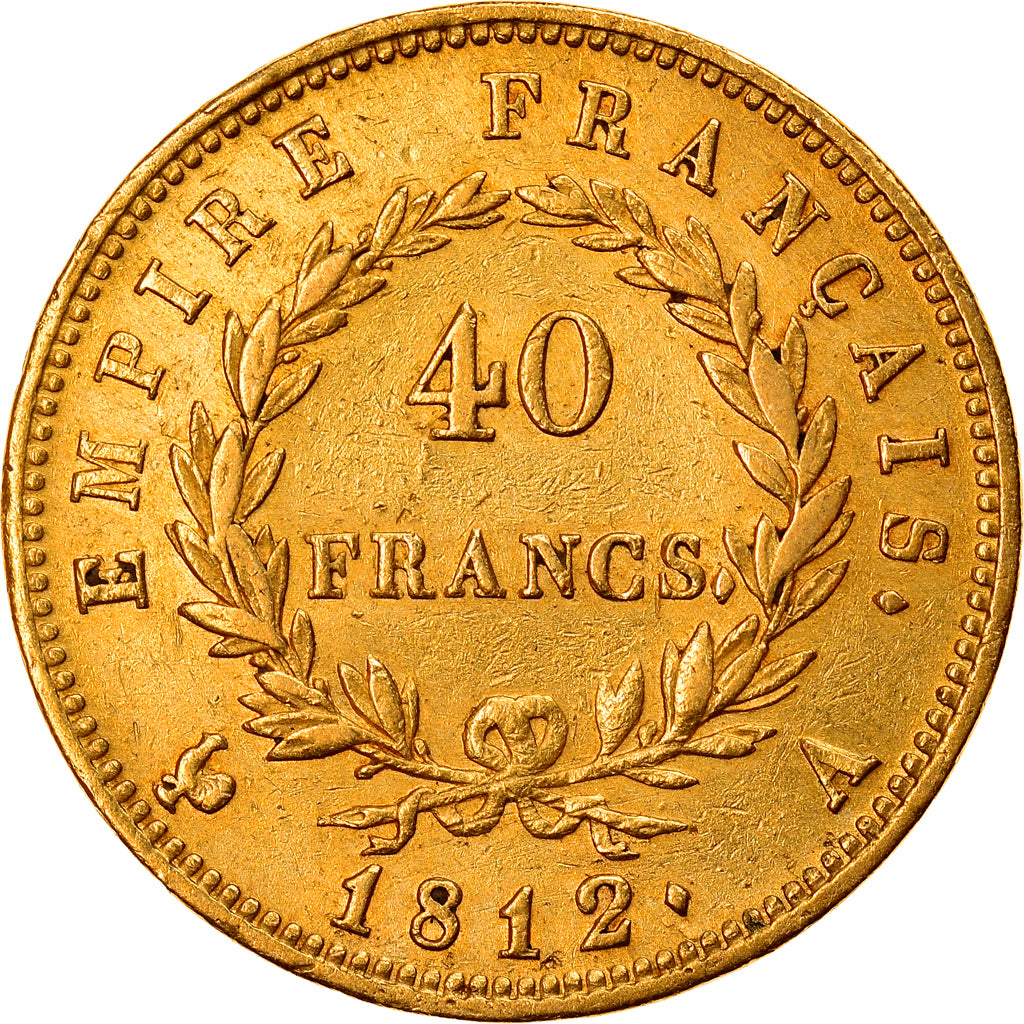 Moneta, Francia, Napoléon I, 40 Francs, 1812, Paris, BB, Oro, KM:696.1