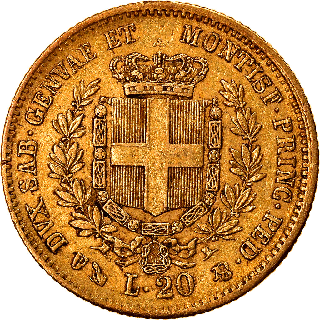Coin, ITALIAN STATES, SARDINIA, Vittorio Emanuele II, 20 Lire, 1858, Genoa