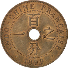 Moneda, Indochina francesa, Cent, 1899, Paris, MBC+, Bronce, KM:8, Lecompte:54