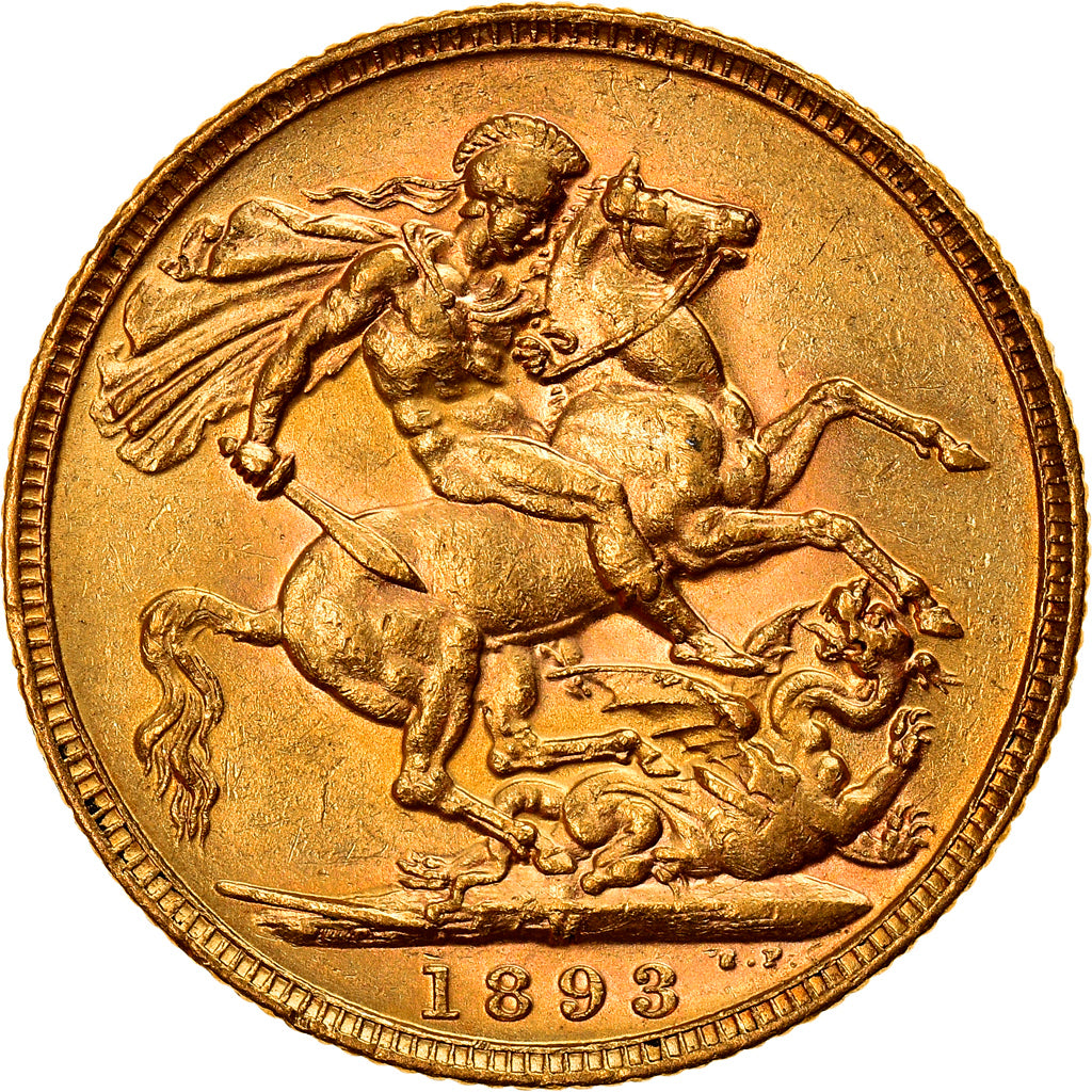 Monnaie, Australie, Victoria, Sovereign, 1893, Melbourne, TTB+, Or, KM:13