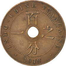 Monnaie, Indochine Française, Cent, 1919, Paris, TTB, Bronze, KM:12.1