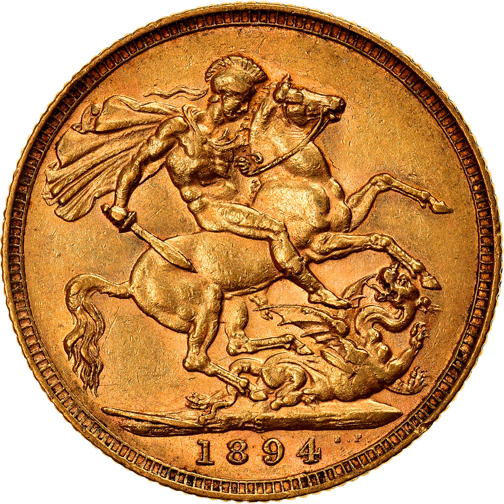Moneta, Australia, Victoria, Sovereign, 1894, Sydney, BB, Oro, KM:13
