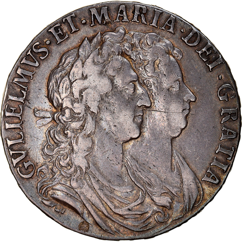 Moneta, Gran Bretagna, William and Mary, 1/2 Crown, 1689, London, BB, Argento