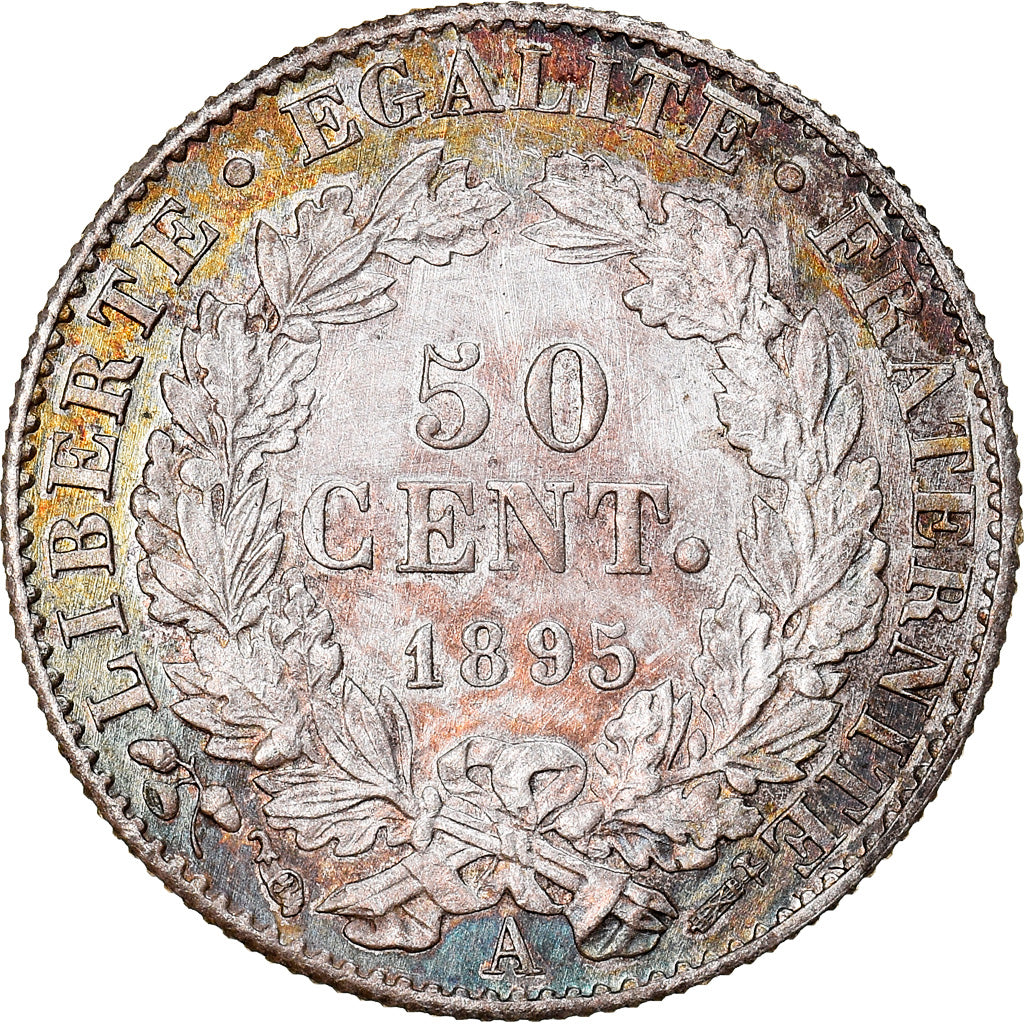 Coin, France, Cérès, 50 Centimes, 1895, Paris, MS(65-70), Silver, KM:834.1