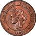 Moneta, Francja, Cérès, 5 Centimes, 1885, Paris, AU(55-58), Bronze, KM:821.1