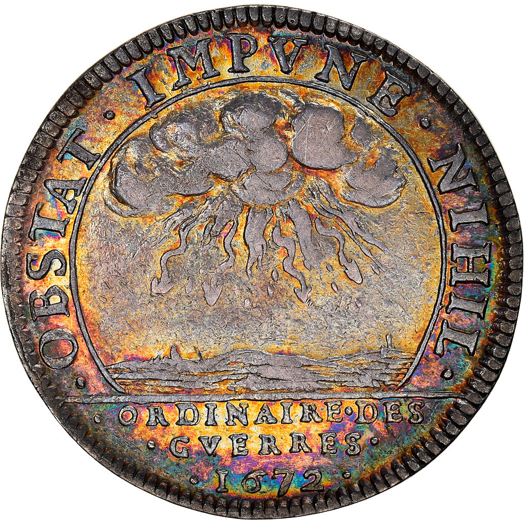 Francja, Jeton, Ludwik XIV, Ordinaire des Guerres, 1672, Bardzo rzadkie