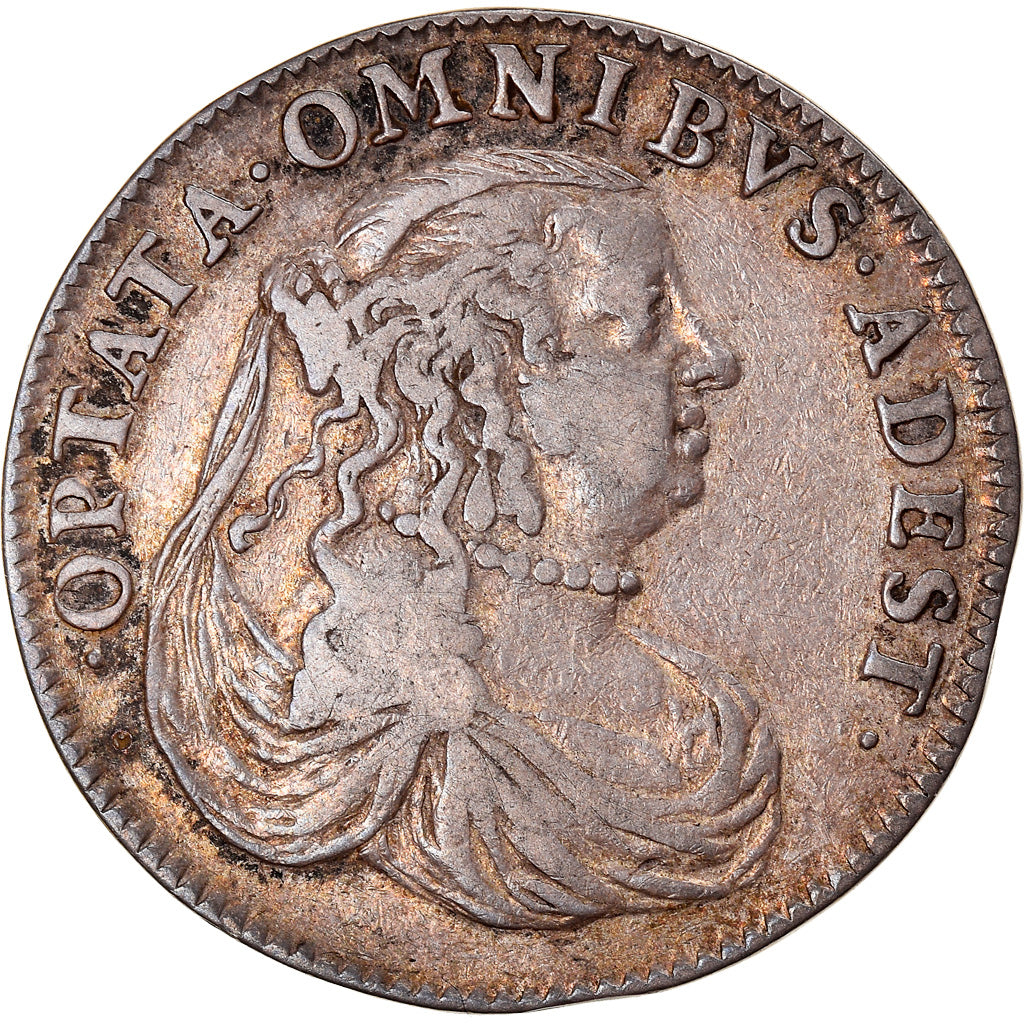 France, Token, Anne d'Autriche, 1666, EF(40-45), Silver, Feuardent:12424