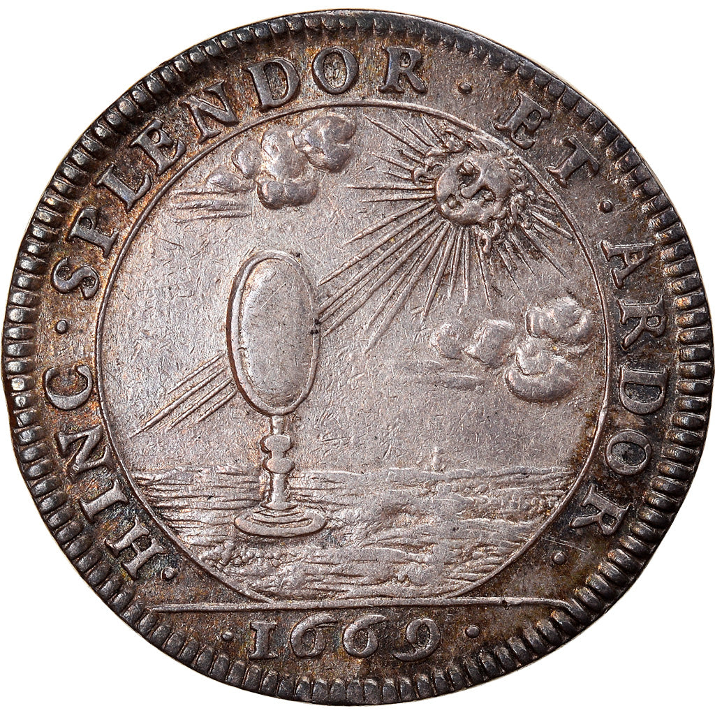 Francja, Token, Marie Thérèse d'Autriche, 1669, AU(50-53), Srebro