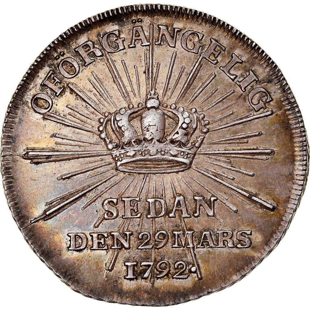 Schweden, Medaille, Gustav III, King's death, 1792, Fehrman, Rare, SS+, Silber
