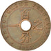FRENCH INDO-CHINA, Cent, 1923, Poissy, KM #12.3, AU(50-53), Bronze, 26,...