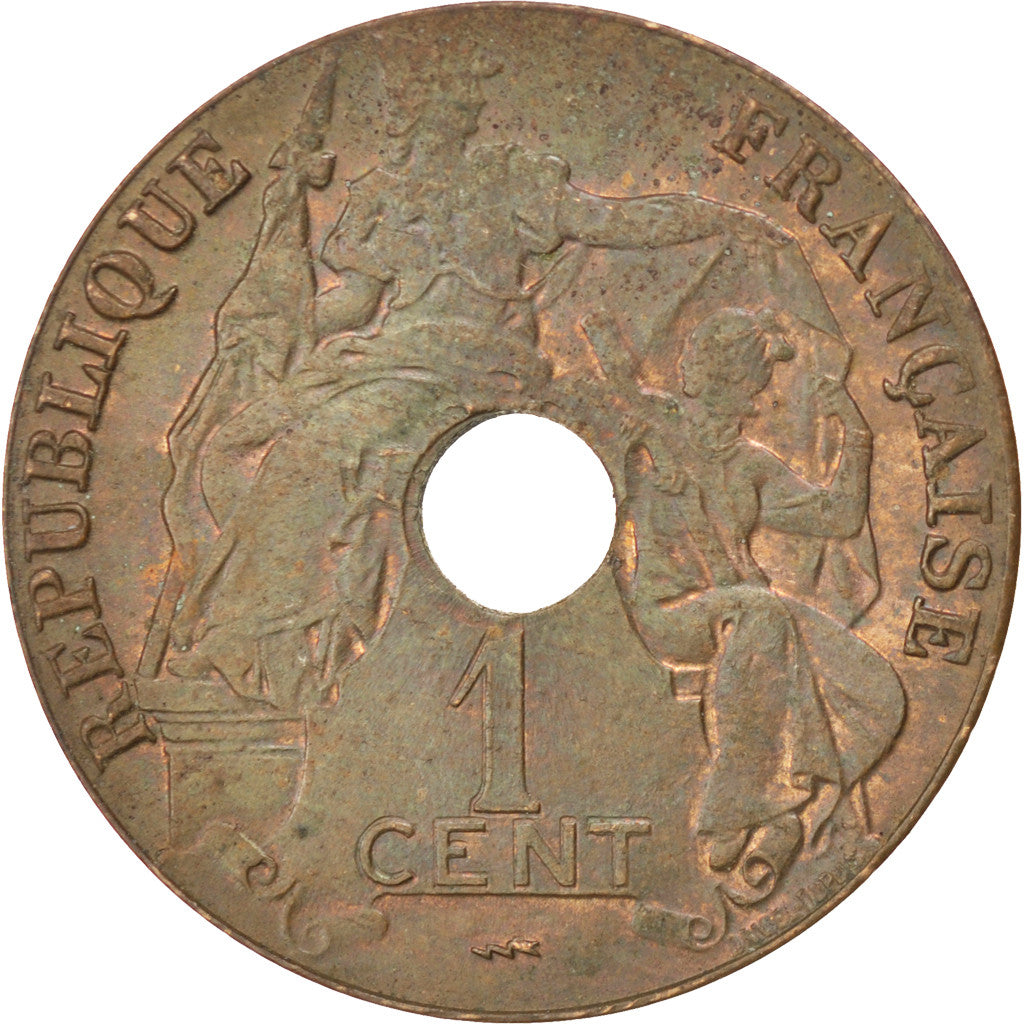 Indochine, 1 Cent 1923 Poissy, KM 12.3