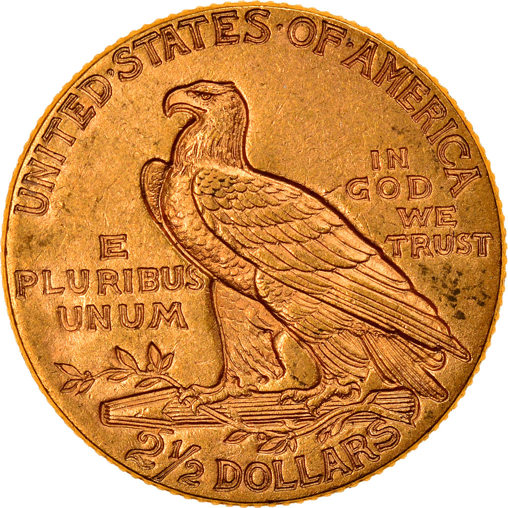 Moeda, Estados Unidos da América, Indian Head, $2.50, Quarter Eagle, 1913, U.S.