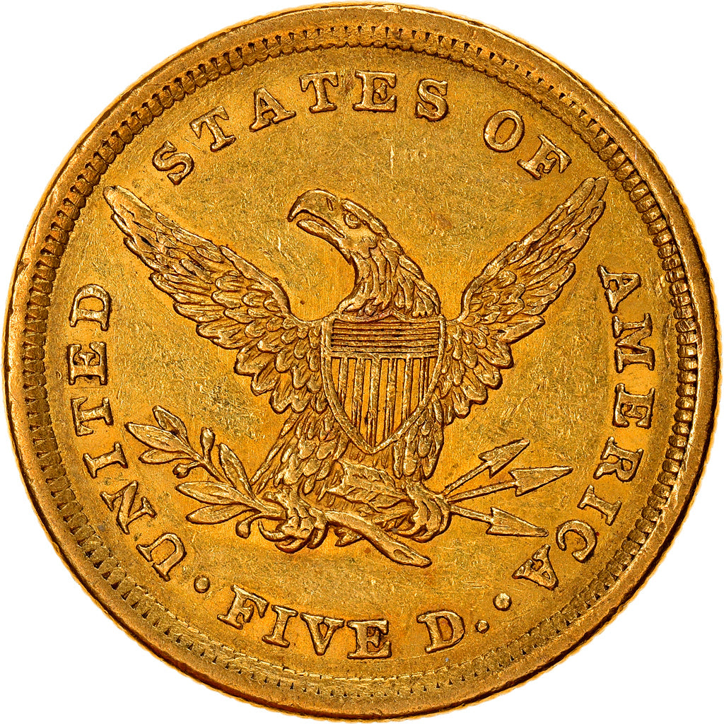 Moneda, Estados Unidos, Coronet Head, $5, Half Eagle, 1839, U.S. Mint