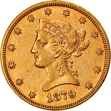Coin, United States, Coronet Head, $10, Eagle, 1879, U.S. Mint, Philadelphia