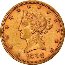 Coin, United States, Coronet Head, $10, Eagle, 1906, U.S. Mint, Philadelphia