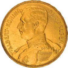 Moeda, Bélgica, Albert I, 20 Francs, 20 Frank, 1914, AU(55-58), Dourado, KM:79