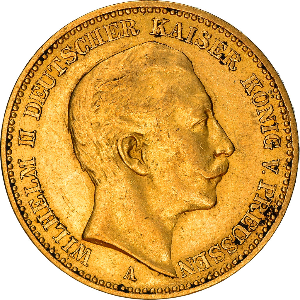 Coin, German States, PRUSSIA, Wilhelm II, 20 Mark, 1902, Berlin, AU(50-53)