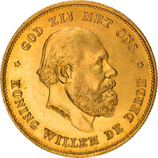 Coin, Netherlands, William III, 10 Gulden, 1875, Utrecht, MS(63), Gold, KM:105