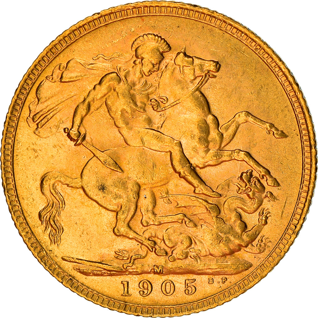 Coin, Australia, Edward VII, Sovereign, 1905, Melbourne, AU(50-53), Gold, KM:15