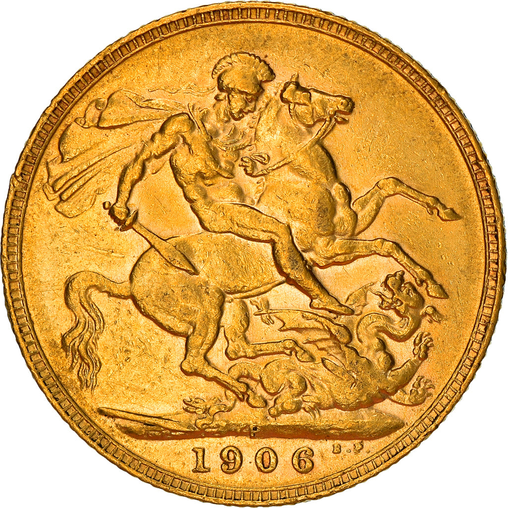 Coin, Australia, Edward VII, Sovereign, 1906, Perth, AU(50-53), Gold, KM:15