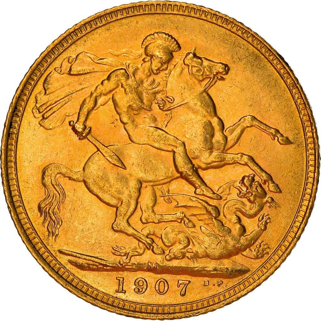 Coin, Australia, Edward VII, Sovereign, 1907, Melbourne, AU(55-58), Gold, KM:15
