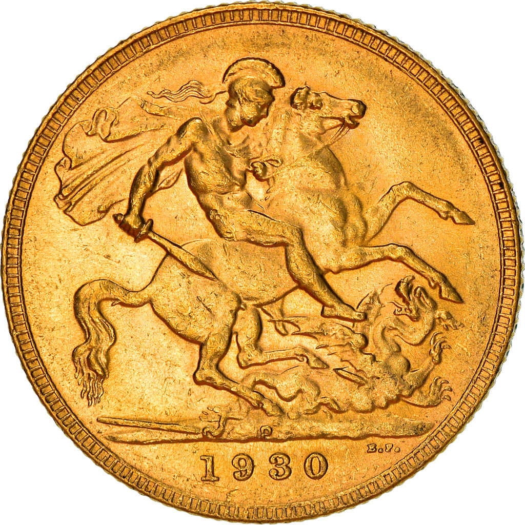 Coin, Australia, George V, Sovereign, 1930, Perth, AU(55-58), Gold, KM:32