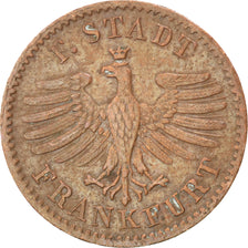 Coin, German States, FRANKFURT AM MAIN, Heller, 1844, EF(40-45), Copper, KM:327
