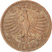 Coin, German States, FRANKFURT AM MAIN, Heller, 1844, EF(40-45), Copper, KM:327
