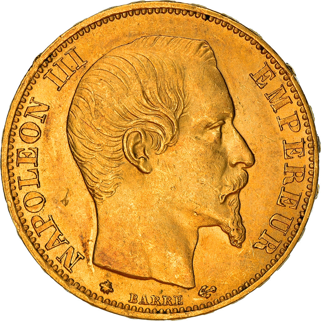 Moneda, Francia, Napoleon III, 20 Francs, 1860/50, Strasbourg, EBC+, Oro