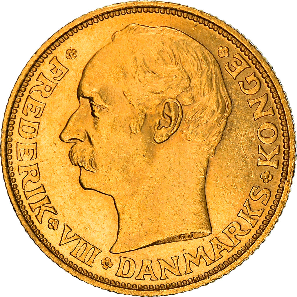 Coin, Denmark, Frederik VIII, 20 Kroner, 1912, Copenhagen, MS(60-62), Gold