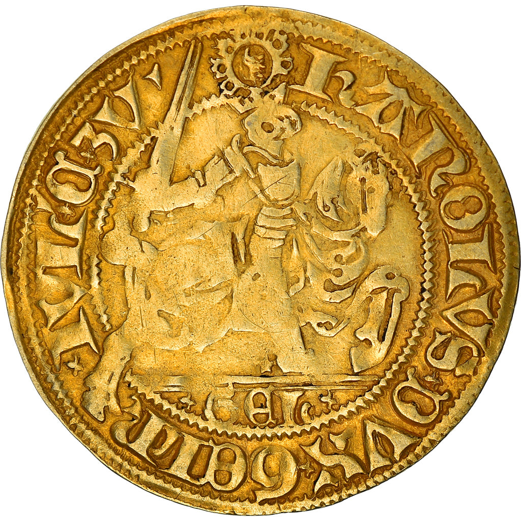 Coin, Spanish Netherlands, Gueldre, Charles d'Egmont, Florin d'or au cavalier