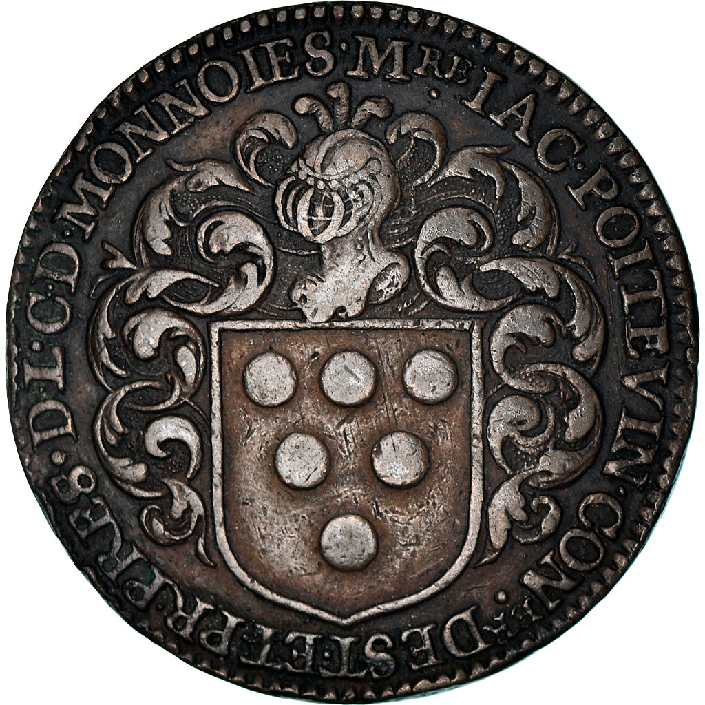 France, Token, Jacques Poitevin, Cour des Monnaies de Paris, EF(40-45), Copper