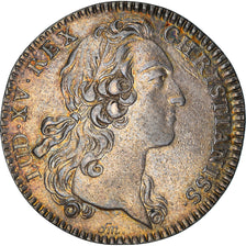 France, Token, Louis XV, 5e corps des bonnetiers, 1746, AU(55-58), Silver