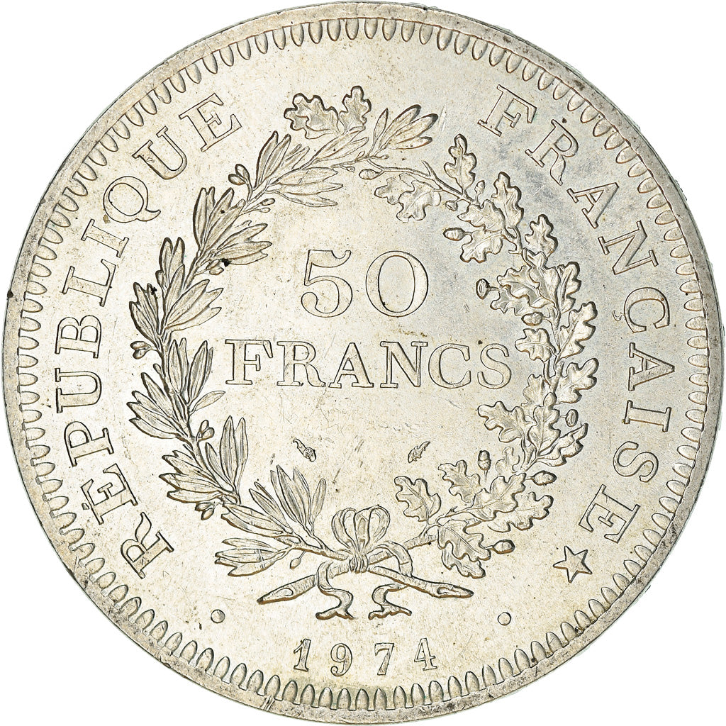 Coin, France, Hercule, 50 Francs, 1974, Avers 20 francs, EF(40-45), Silver