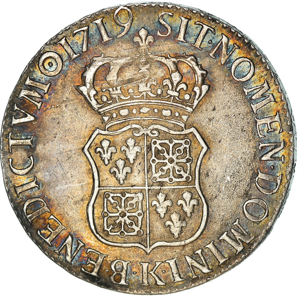 Monnaie, France, Louis XV, Écu de France-Navarre, Ecu, 1719, Bordeaux, TTB+