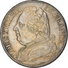 Moneta, Francia, Louis XVIII, Louis XVIII, 5 Francs, 1815, Toulouse, SPL-
