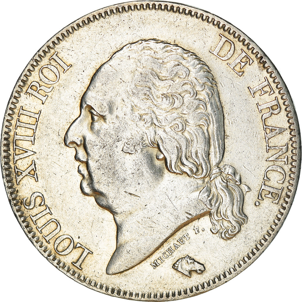 Munten, Frankrijk, Louis XVIII, Louis XVIII, 5 Francs, 1822, Lille, ZF, Zilver