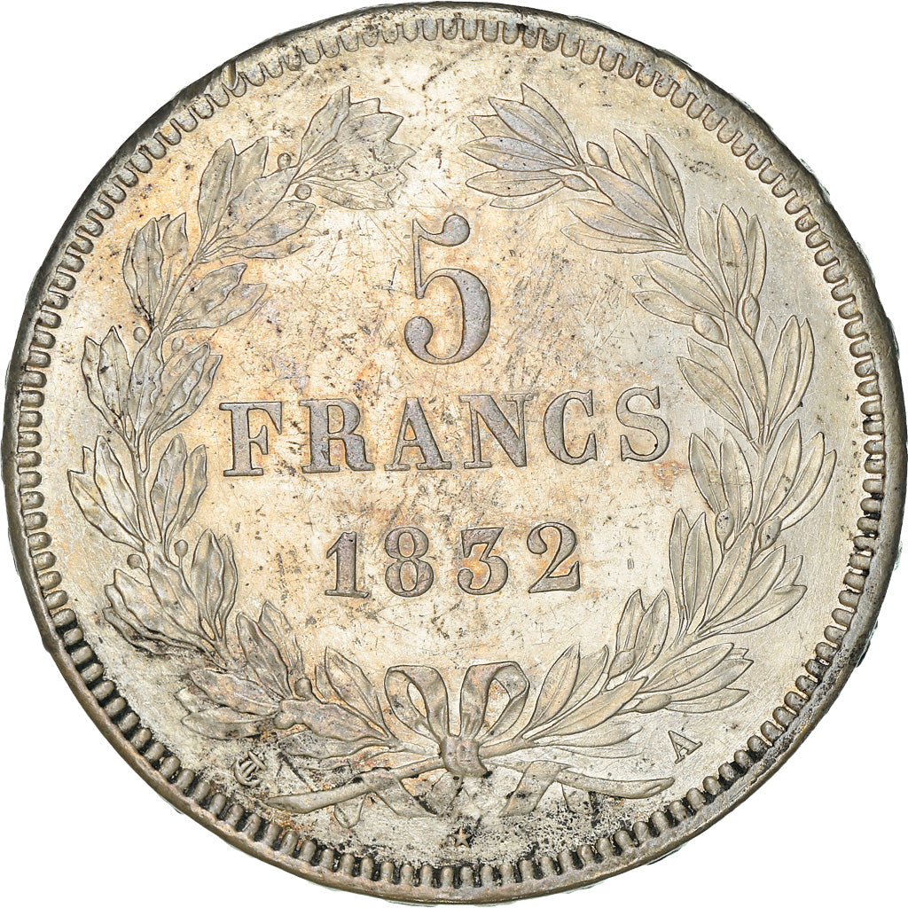 Moeda, França, Louis-Philippe, 5 Francs, 1832, Paris, AU(50-53), Prata