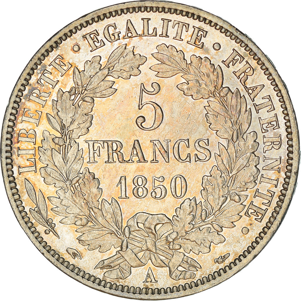 Coin, France, Cérès, 5 Francs, 1850, Paris, AU(55-58), Silver, KM:761.1, Le