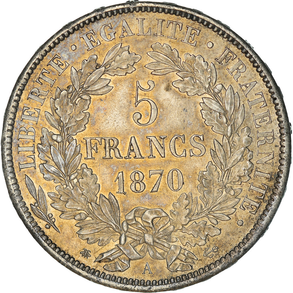Monnaie, France, Cérès, 5 Francs, 1870, Paris, SUP+, Argent, KM:819, Le