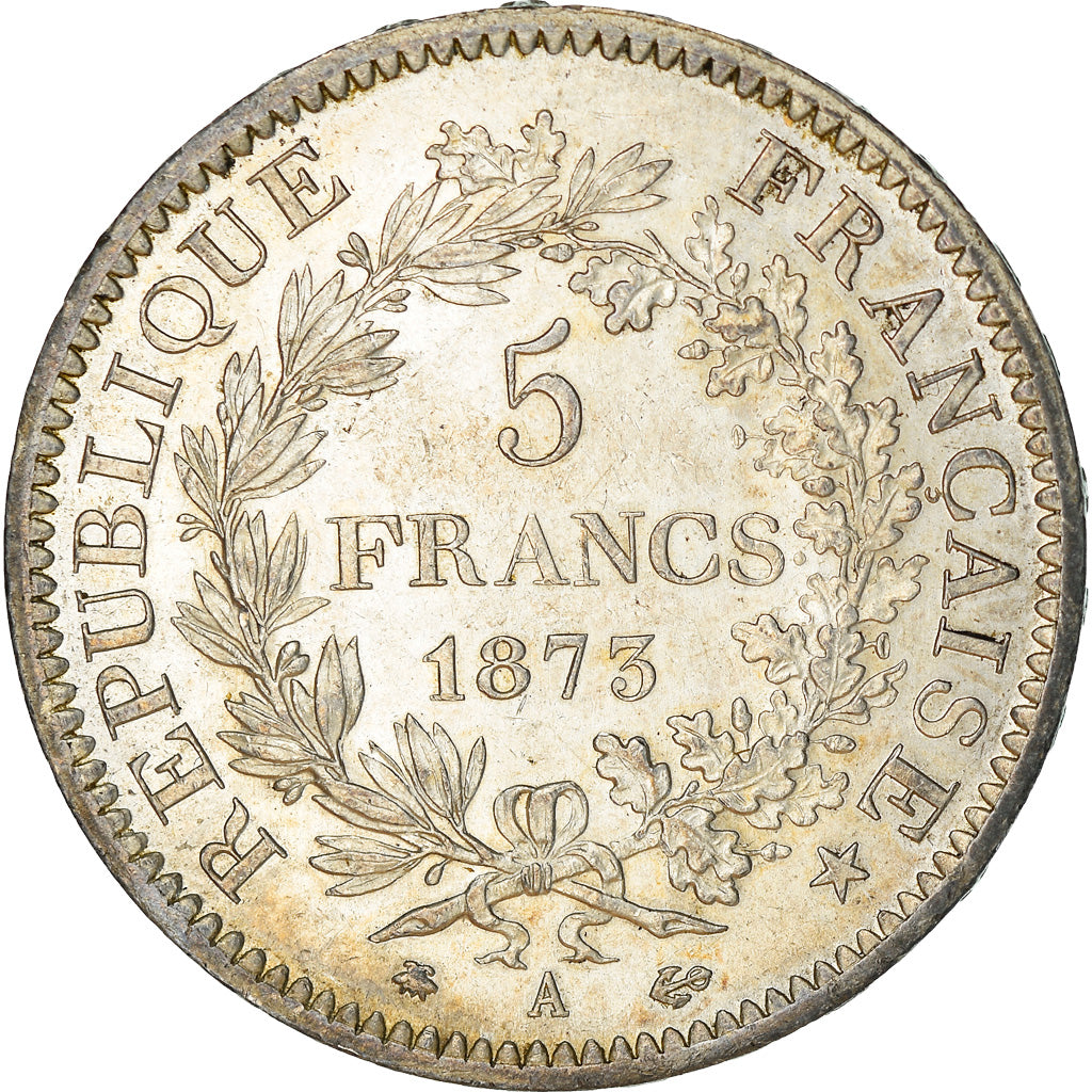 Coin, France, Hercule, 5 Francs, 1873, Paris, MS(60-62), Silver, KM:820.1, Le