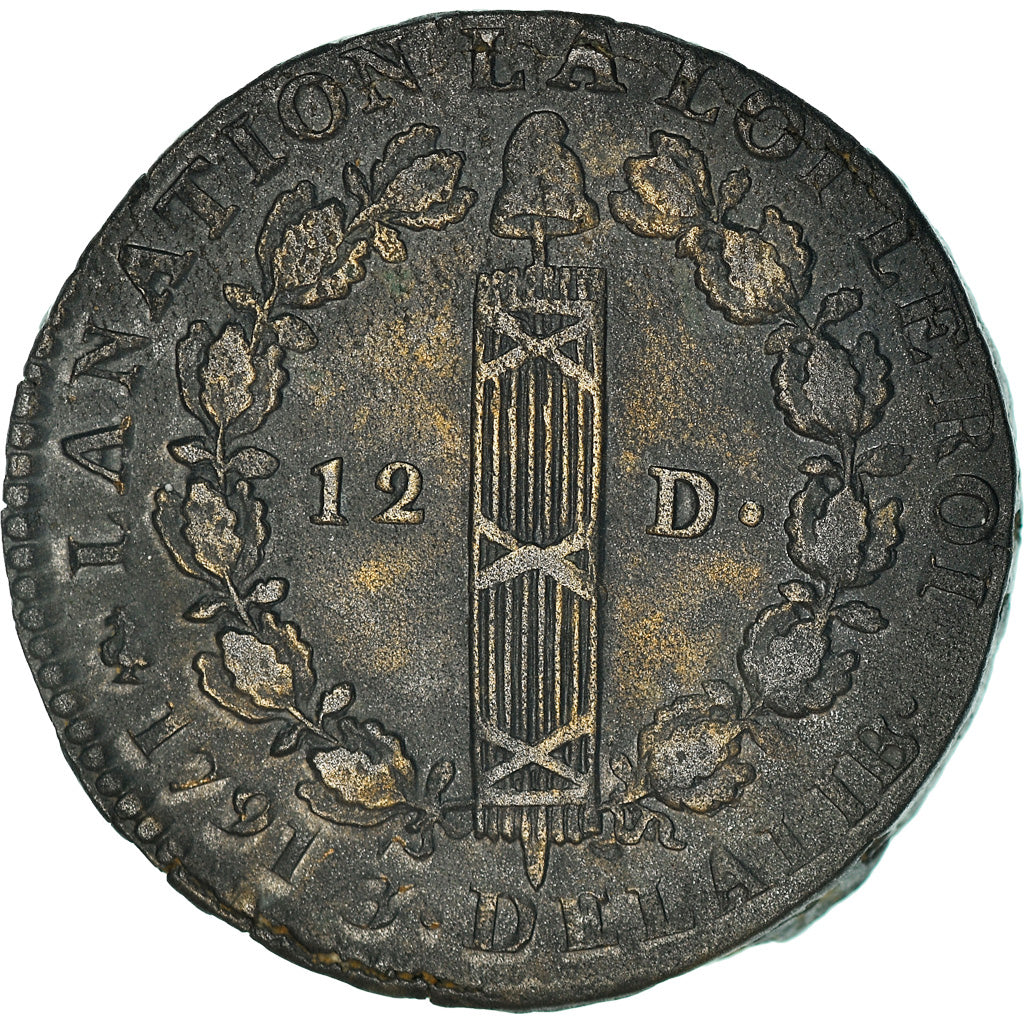 Coin, France, Louis XVI, 12 deniers françois, 12 Deniers, 1791, Paris