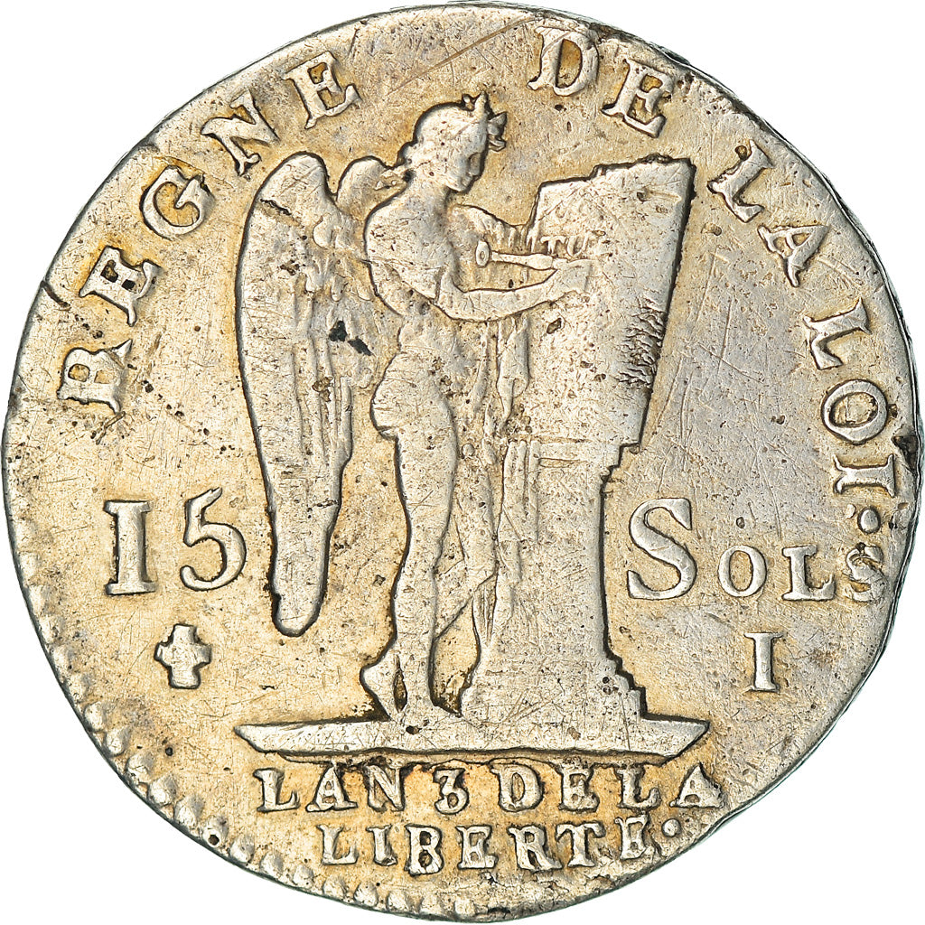 Coin, France, Louis XVI, 15 sols françois, 15 Sols, 1791, Limoges, EF(40-45)