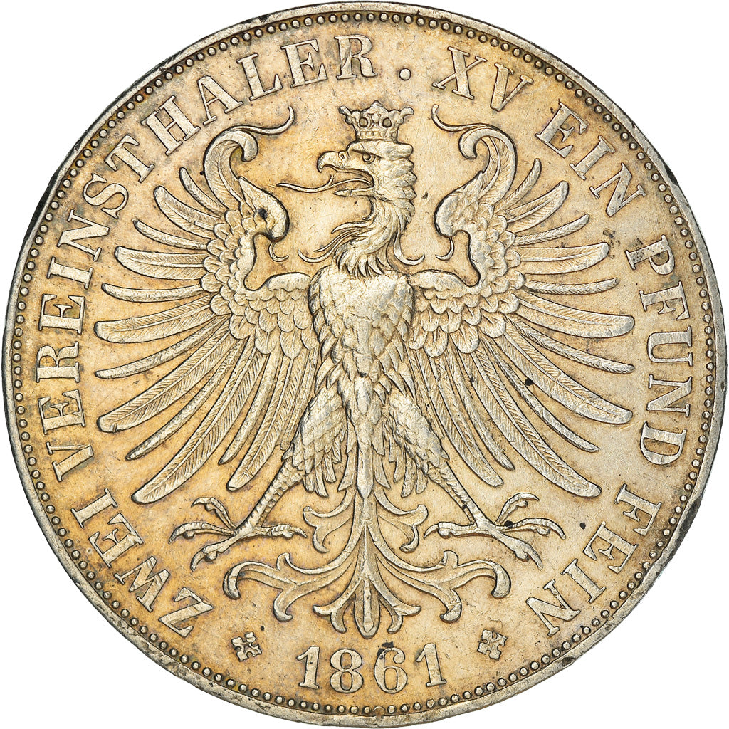Coin, German States, FRANKFURT AM MAIN, 2 Thaler, 3-1/2 Gulden, 1861, Frankfurt
