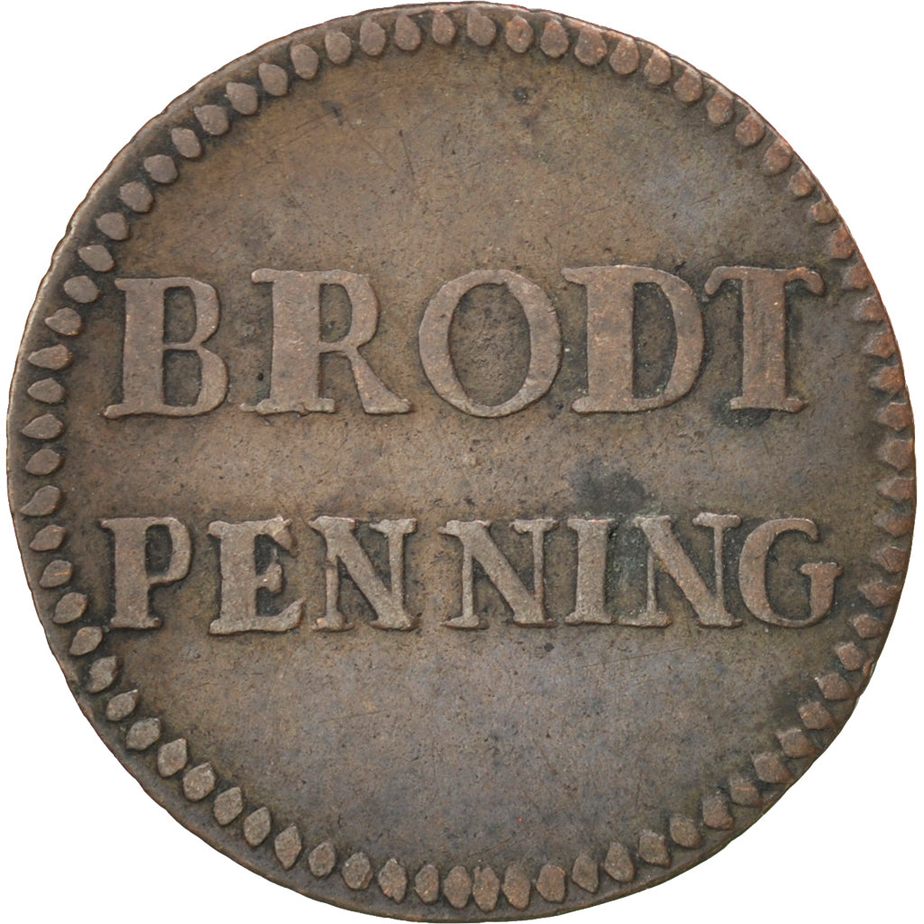 GERMAN STATES, Brodt Ration Penning, Bread, KM #Tn2, EF(40-45), Copper, 2.28