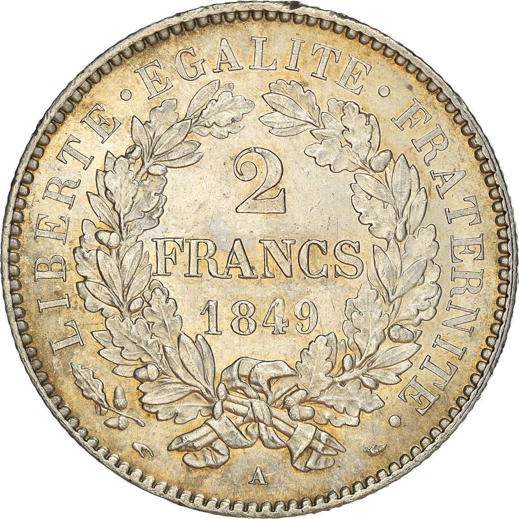Moneda, Francia, Cérès, 2 Francs, 1849, Paris, EBC, Plata, KM:760.1, Le