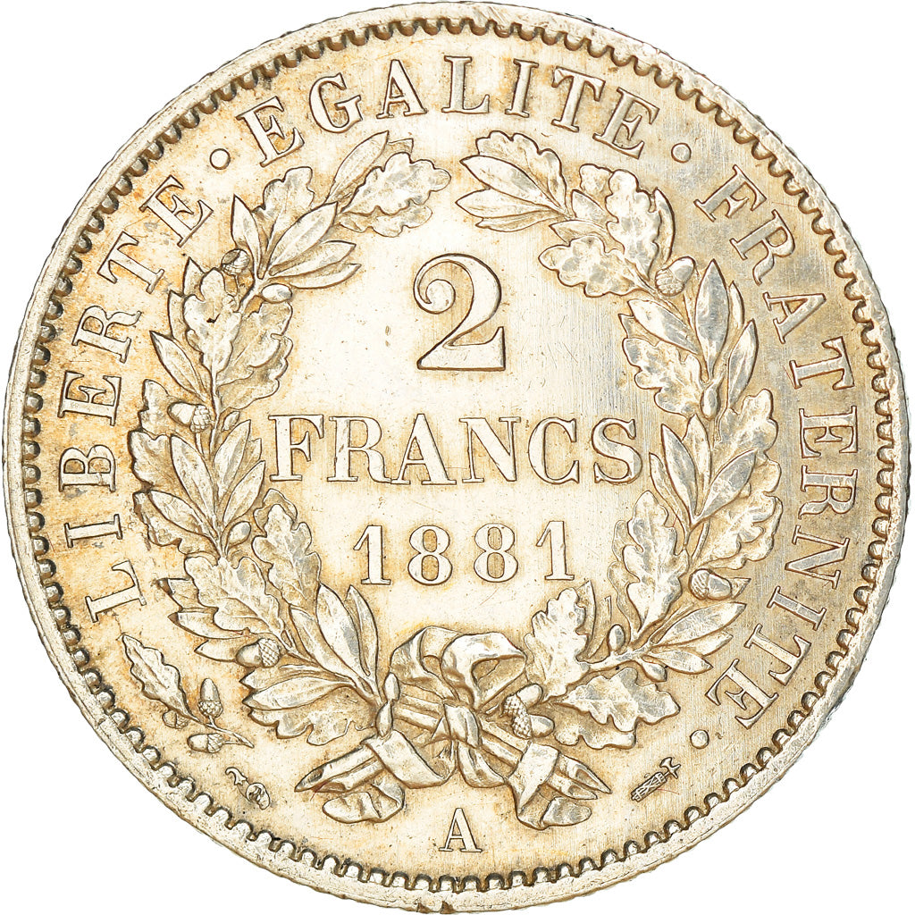 Münze, Frankreich, Cérès, 2 Francs, 1881, Paris, VZ, Silber, KM:817.1, Le