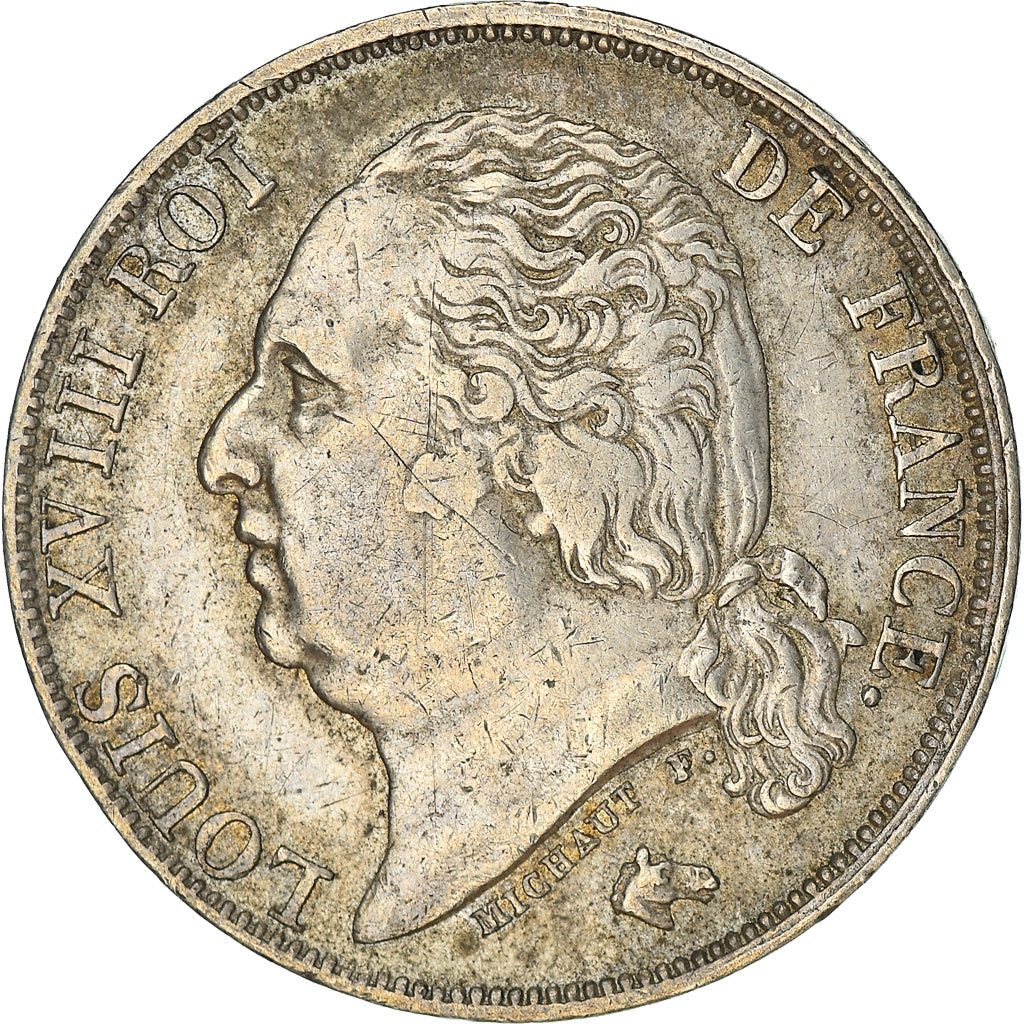 Coin, France, Louis XVIII, Louis XVIII, Franc, 1823, Paris, EF(40-45), Silver
