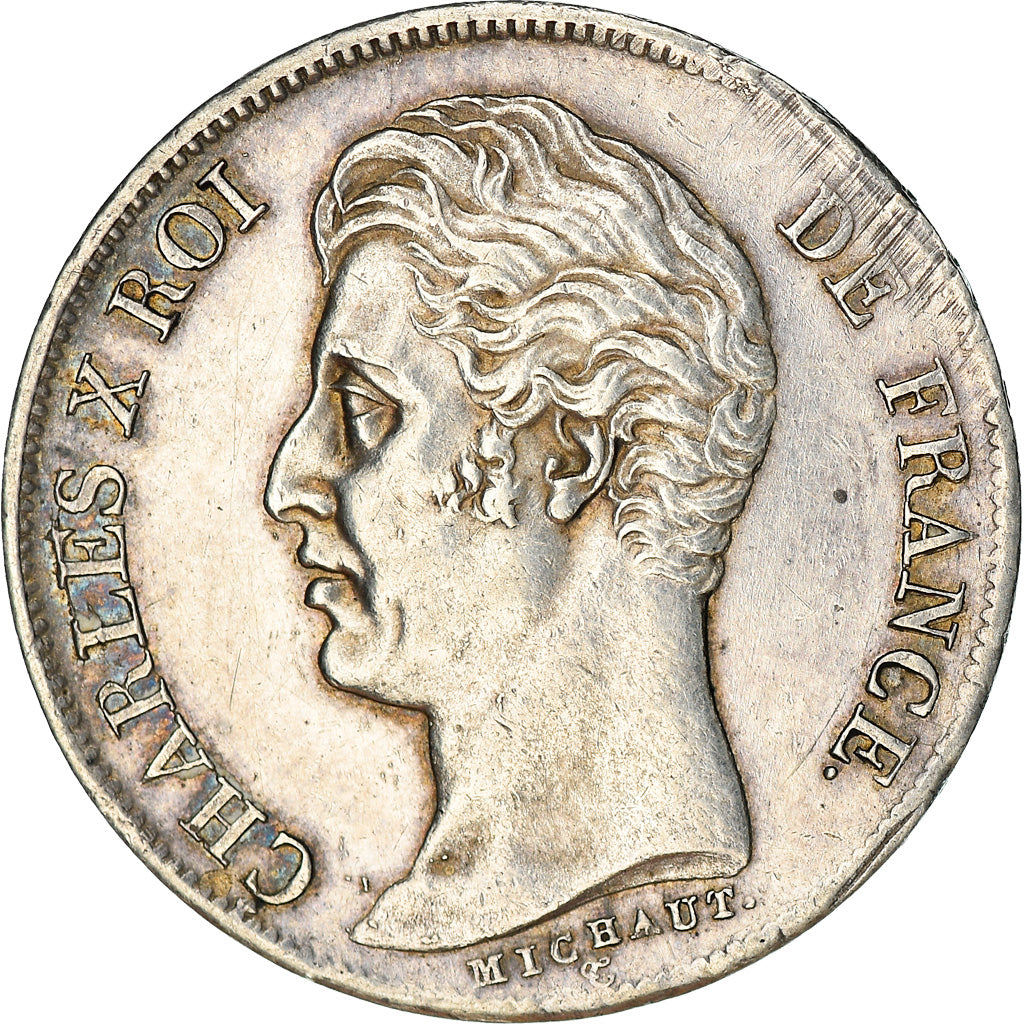 Coin, France, Charles X, Franc, 1828, Paris, AU(55-58), Silver, KM:724.1, Le