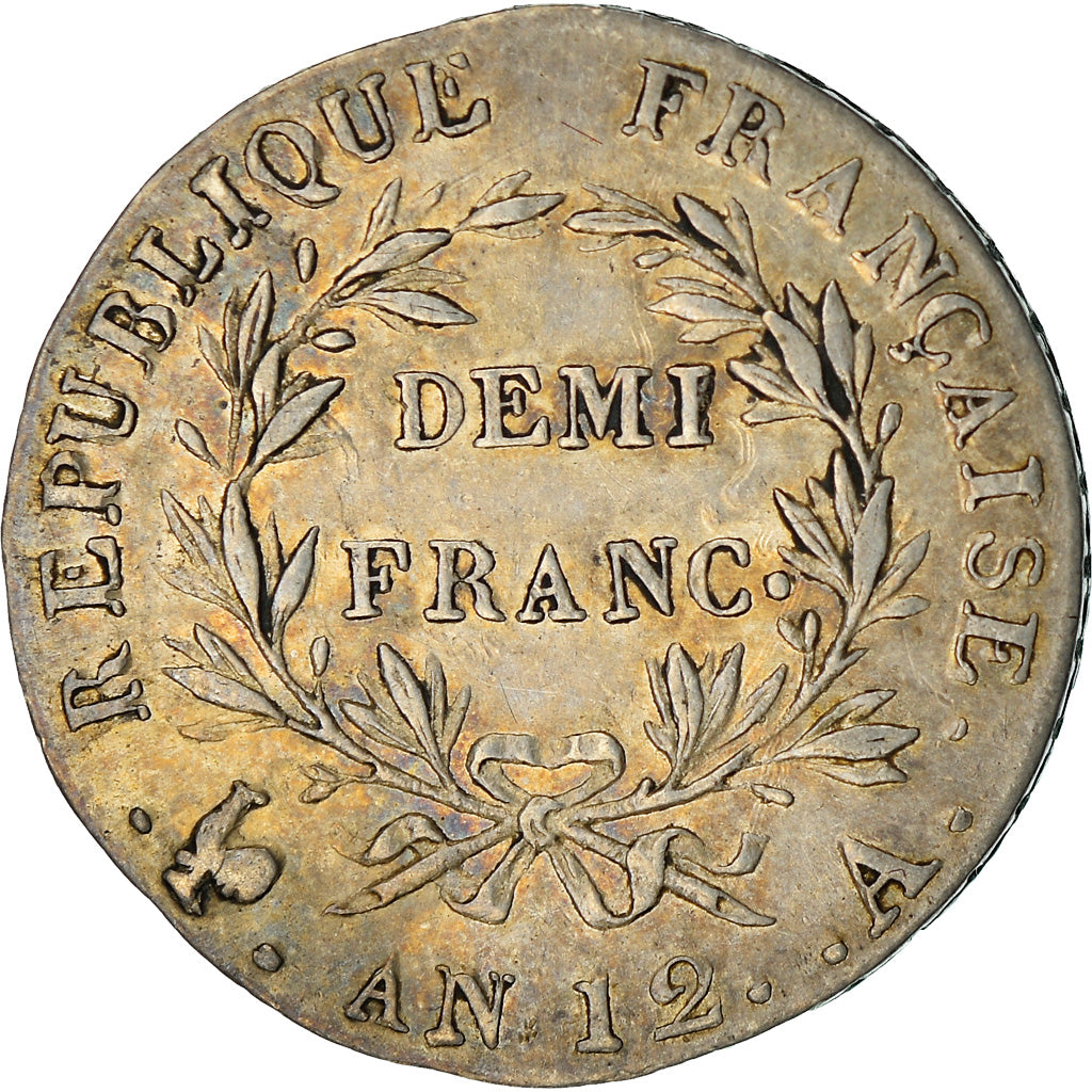Coin, France, Napoléon I, 1/2 Franc, An 12, Paris, AU(55-58), Silver, KM:655.1
